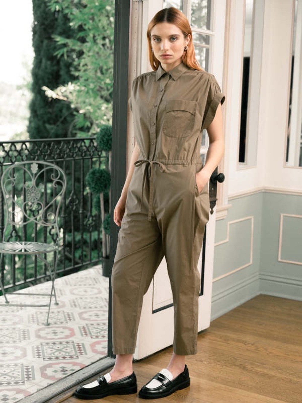 Darling Olive Drawstring Utility Jumpsuit